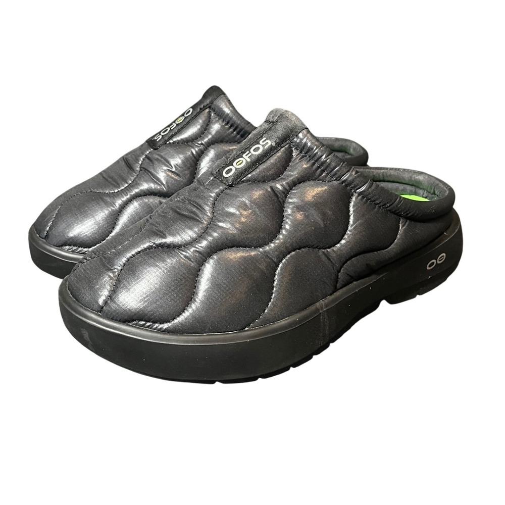 OOFOS Women's Quilted Slip-On Clog Mules in Black